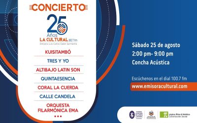 ‘La celebración continúa’ Este sábado se vivirá el gran Concierto 25 años La Cultural