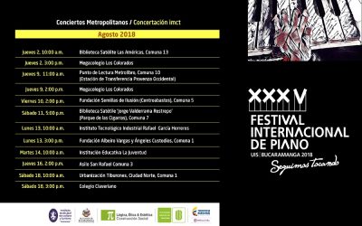 El Instituto Municipal de Cultura apoya el Festival Internacional de Piano UIS 2018