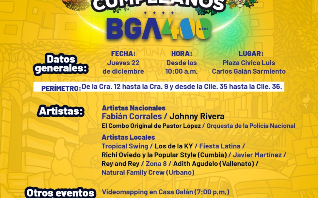 Aclaración sobre concierto BGA 400 Años